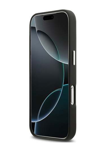 İphone 17 Pro Uyumlu Kılıf Bmw Lisanslı M-safe Özellikli Metal Logolu Tam Kaplama Deri Kapak Siyah Siyah