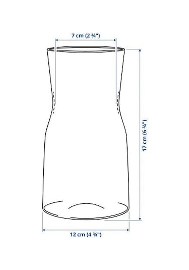 Sumuhome Tıdvatten Cam Vazo Saydam Cam 18 Cm Saydam