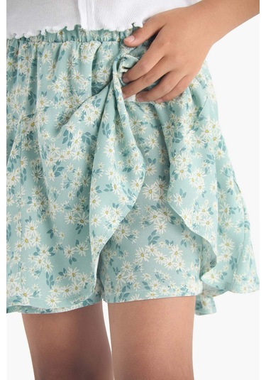 Defacto Kız Çocuk Desenli Esnek Belli Viskon Etek E3836a825smgn1106 Yeşil