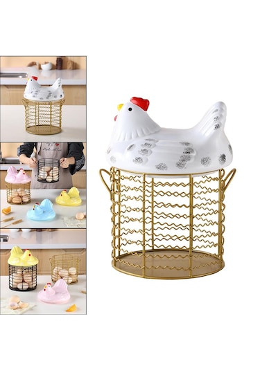 Suntek Vintage Tel Sepet Kulplu Yumurta Çiftlik Tarzı Depolama Stil 5 Diğer