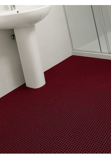 Bal Petek Pvc Paspas Islak Zemin Kaydırmaz Havuz Halısı Lacivert Kırmızı