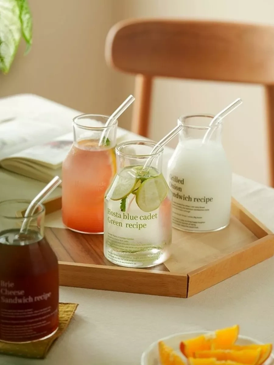 Muse Home Store Barın Cam Bardak Ve Pipetli Kolu 252831870 Beyaz