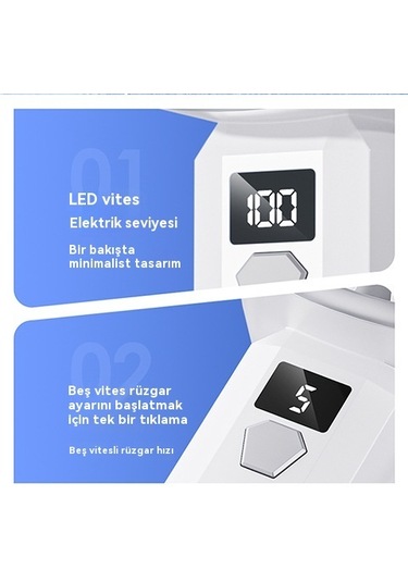 Lyon Usbşarj El Tipi Küçük Fan Beyaz