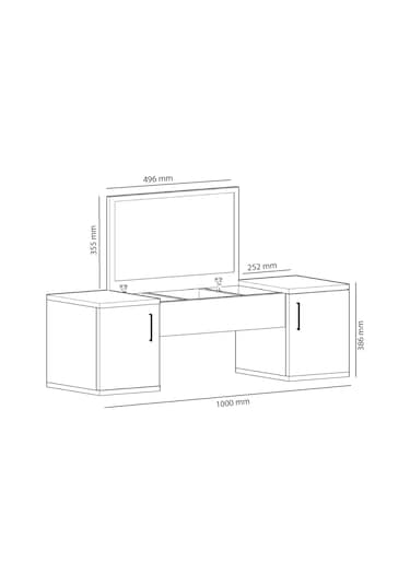 Arnetti Duvara Monte Mercan Aynalı Makyaj Masası Lidya Antrasit