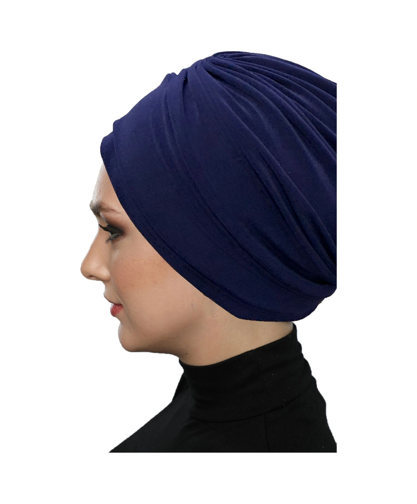 Çift Katlı Astarlı Lacivert Hazır Türban Tesettür Dış Ve Havuz Bonesi Lacivert
