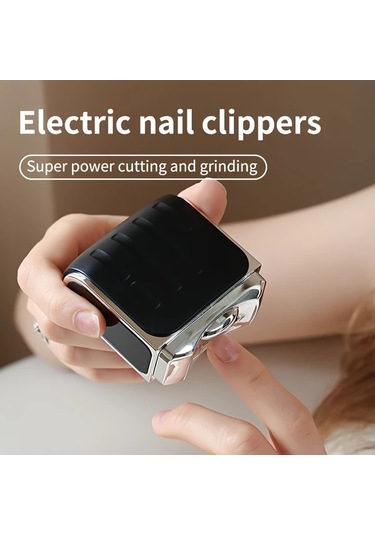 Willowhaven Siyah Akıllı Elektrikli Tırnak Makası Anti Sıkıştırma Parlatma Aydınlatma Taşlama Uzun Pil Ömrü Taşınabilir Premium Ambalaj Ideal Hediye Halloween