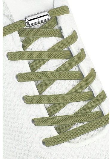 Ayarlanabilir 1 Çift Yeşil Vidalı Kapsül Uçlu 6 Mm Lastik Pratik Bağcık Yeşil