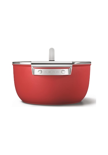 Smeg Cookware 50's Style Kırmızı Tencere Cam Kapaklı 4.6 L