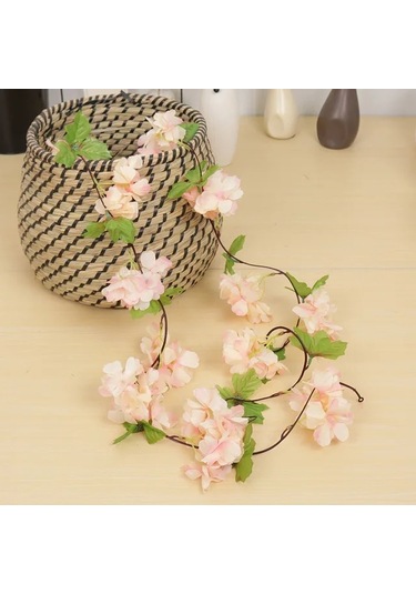Yapay Çiçek Bahar Dalı Sarmaşık Japon Kiraz Çiçekli 230 Cm 18 Çiçekli 1.kalite Dolanabilen Model - Somon