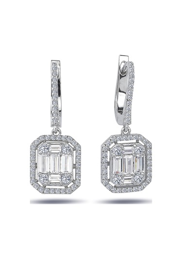 Lova 1,36 Karat Baget ve Dört Köşe Pırlanta Küpe - 3030050