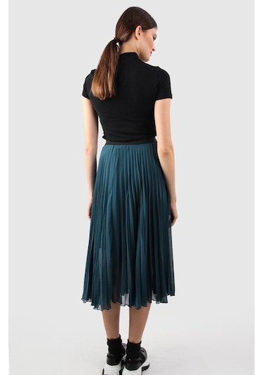 Alexandergardı Piliseli Şifon Etek B20-etk01 Yeşil