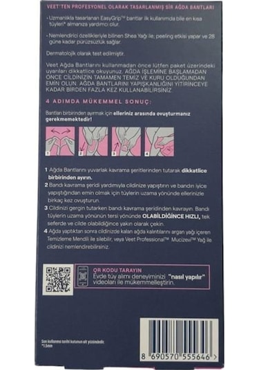 Veet Pro Normal Ciltler İçin Shea Yağı ile Sir Ağda Bantları 20'li