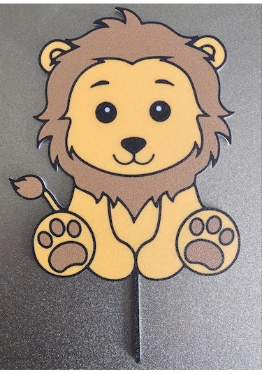 Aslan Pasta Süsü Çocuk Doğum Günü Baby Shower Safari Konsept Masa