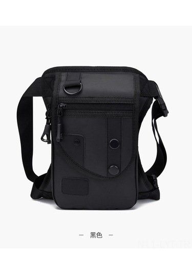 Youtek Siyah Deri Filmi Outdoor Çok Amaçlı Bacak Çantası - Bisiklet, Taktik, Spor, Luya Balıkçılığı - 20l Altı Siyah