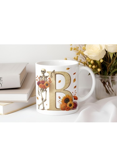 B Harfi Pembe Kareli Kalpli Göz Emojili Kupa Bardak Eğlenceli Kareli Tasarım Kahve Çay Kupası Beyaz