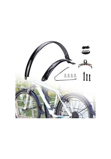 Suntek Bisiklet Ön Arka Çamurluklar 26 Inç Siyah-destek Siyah