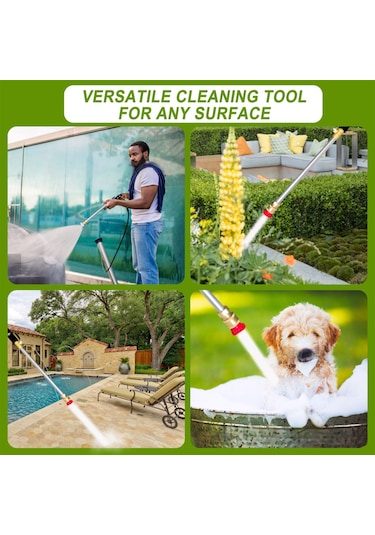 Suofeng Yüksek Basınçlı Bahçe Hortumu Püskürtme Ucu - 2 Nozullu, Kaymaz Tutma Yeri, Hızlı Bağlantı Siyah