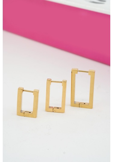 Kadın Vip Seri 316 L Paslanmaz Çelik Didörgen Model 3'lü Küpe Seti 001