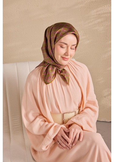 Silk Home Twill İpek Eşarp Zincir Yeşil Kahve Çok Renkli