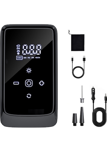Padalink Kablosuz Araç Hava Pompa 140 Psı 3900mah Pil İle Dijital Manometre, Araba-motosiklet-bisiklet İçin Siyah, Hızlı Şarj Ve Akıllı Kontrol