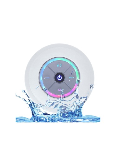 Kangvka Kablosuz Su Geçirmez Hoparlör Q9 Beyaz, Fm Radyo Ve Led Işık Özellikli Portatif Bluetooth Hoparlör