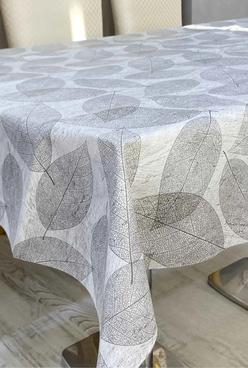 Rona Home Pvc Kaymaz Elyaf Tabanlı Silinebilir Masa Örtüsü Su Geçirmez Muşamba Sofra Bezi Tüm Çeşitler Gri