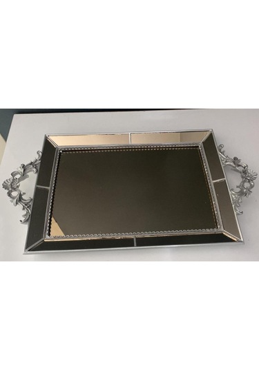 Selim Dekor Julia Aynalı Tepsi Gümüş