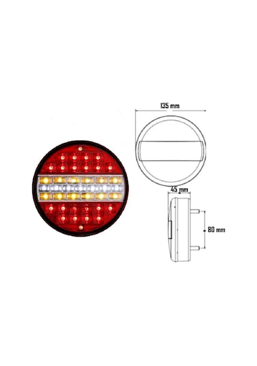 6 Adet Hamburger Ledli Stop Lamba 4 Fonksiyonlu 12v.