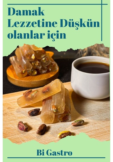 Sade Fıstıklı Çifte Kavrulmuş Fitil Lokum - Türk Lokumu - 400 Gr