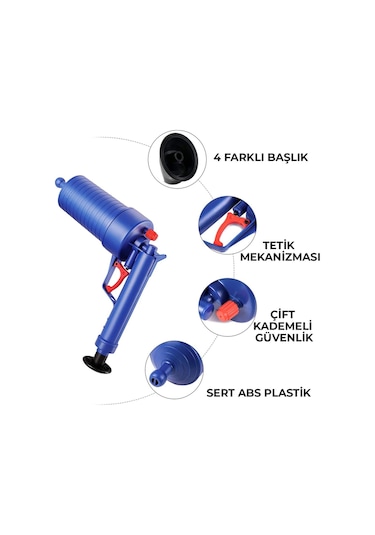 Maxilife Air Blaster Mutfak Tuvalet Lavabo Banyo Yüksek Basınçlı Püskürtücü Tıkanıklık Giderici Diğer