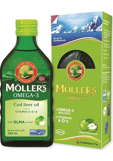 Möller's Omega 3 Elma Aromalı Balık Yağı Şurubu 250 Ml