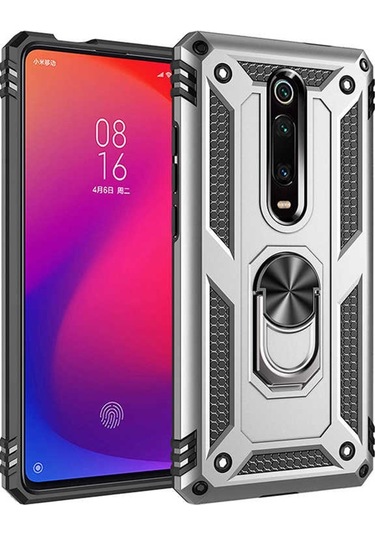 Teknomoda Xiaomi Mi 9T Vega Tank Zirh Metal Yüzüklü Standli Kilif 433935072