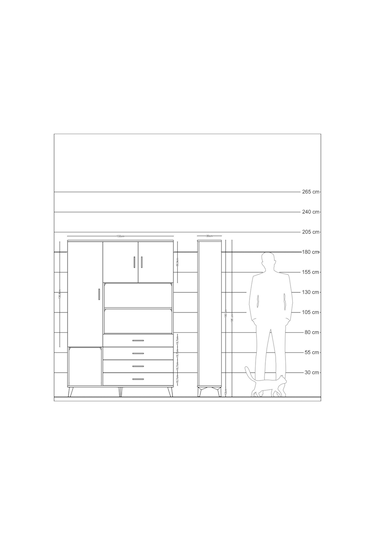 Arges Dolap 7 Raflı 4 Çekmeceli 3 Kapaklı 132x30x195 Antrasit... Antrasit