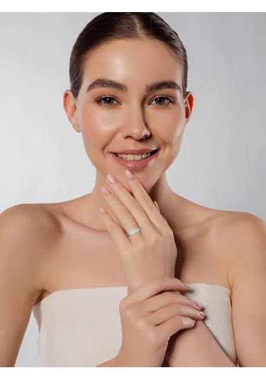 Lamponi Yol Halkası 925 Ayar Gümüş Zirkon Taşlı 203728694 Gri