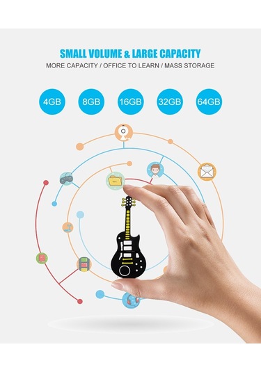 Sones Microdrive 128gb Usb 2.0 Müzik Notası U Diski