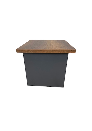 Goldsit Standart Sehpa 50 50 Cm Barok - Antrasit Ahşap