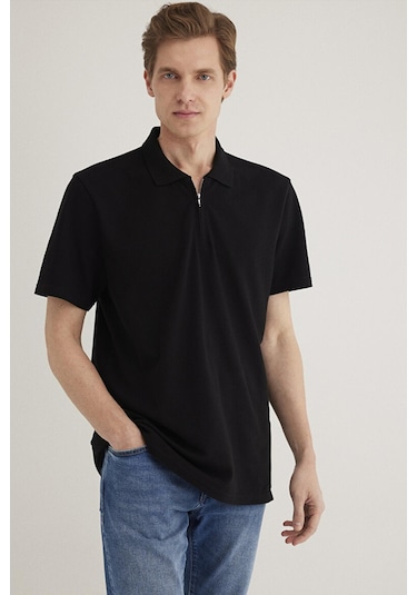 Mavi M0612525-900 Erkek Half Zıp Polo Siyah Mavi M0612525-900 Erkek Half Zıp Polo Siyah