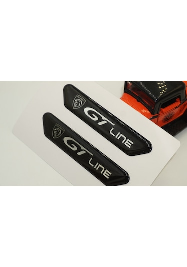 Peugeot Gt Line Logo Çamurluk Yanı Ve Ayna Metalize Damla Desen 3