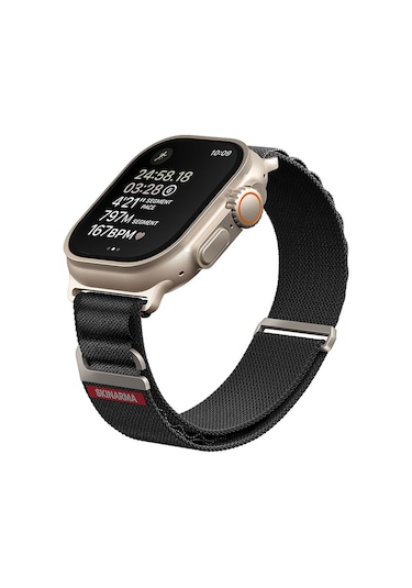 Watch Ultra 49mm Kordon Skinarma Kobu Hasır Strap Kayış Siyah