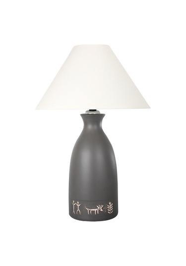 Patara Seramik Füme Abajur Füme