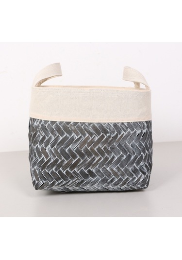 Humi 25x25x21 Cm Doğal Bambu M Sepet Gri