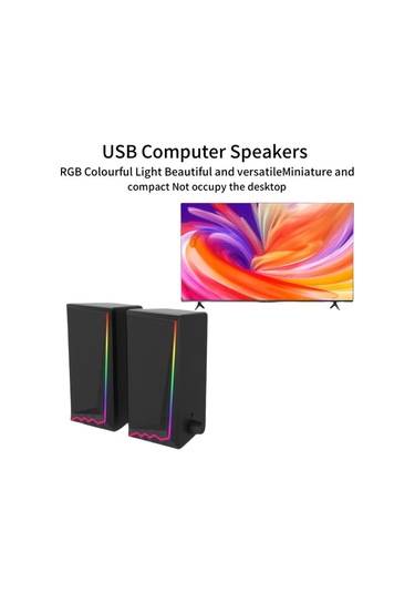 Willowhaven Siyah 1 Adet Rgb Işıklı Ses Sistemi, Usb Tak Çalıştır Bilgisayar Hoparlörü, Pc Tv Laptop İçin