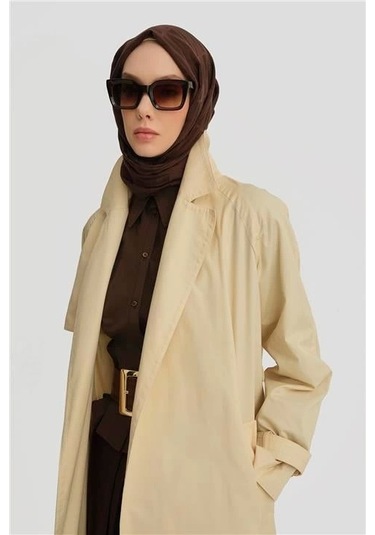 Armine Dikiş Efektli Pardesü 25y8210 Aytaşı Krem