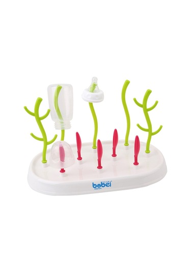 Sones Bobei Fil Taşınabilir Ayrılabilir Ağaç Bebek Şişesi Boşaltma Rafı Temizleme Kurutma Makinesi Bebek Süt Kupası Emzik Tutucu Rastgele Renk Teslimatı