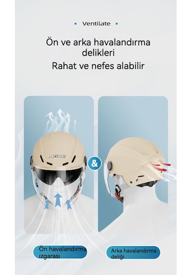 Elektrikli Akü Motosiklet Kask Güneş Koruyucu Yarı Kask Sürüş Kaskı Erkek Bayan Yaz 3c Sertifikası Kırmızı - Pembe