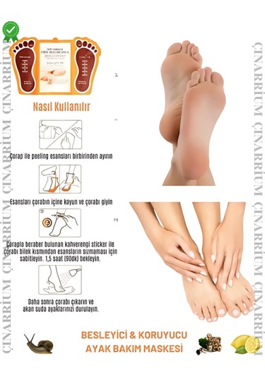 Ayak Peeling Maskesi 1 Li Soyulma Etkili, Ölü Deri Temizleyici Ve Pürüzsüzleştirici Bakım