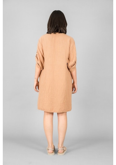 Midi Boy Elbise Camel