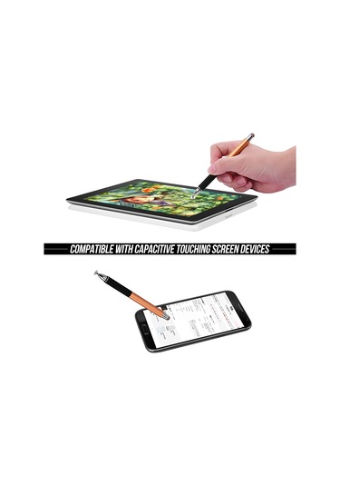 Aubyhe Wk120b Metal Kalem - Çift Uçlu Dokunmatik Stylus Kumaş+disk Altın Renk Şık Kutu Set