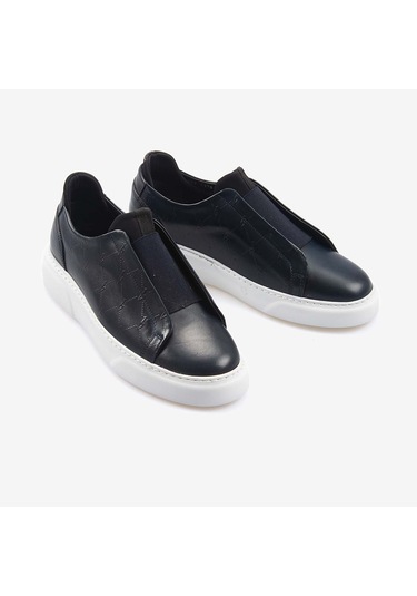 Kemal Tanca Hakiki Deri Erkek Günlük Ayakkabı A9007 Lacivert