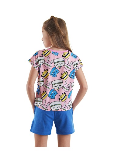 Denokids Mshb&g Tatlı Kurabiyeler Kız Çocuk T-shirt Şort Takım Çok Renkli